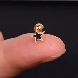 1pcs Medical Stainless Steel Animal Snowflake Mini Ear Studs Earrings For Women/Men Heart Star Tragus Cartilage Piercing Jewelry