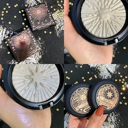 GUICAMI 5D baked highlighter powder moon star relief printing long lasting waterproof face contouring polar highlighter AC197