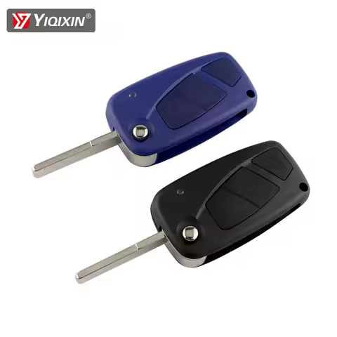 YIQIXIN Folding Remote Car Key Shell Cover For Fiat 500 Punto Ducato Stilo Panda EVO Bravo Doblo Qubo Idea 3 Button Black Blue