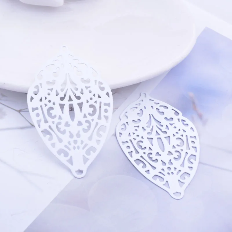 30 Stück AB6079 33*55mm Korallenfarbene Große Anhänger Schwarzgrün Beige Anhänger Verbinder Schmuck Ohrring Zubehör für Damen Bijoux – Detail 4