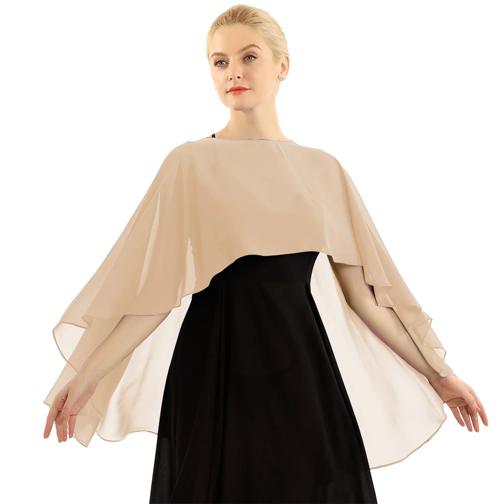 Frauen Hochzeit Braut Cape Weiche Leichte Chiffon Schal High Low Lange Formale Wrap Dame Abend Prom Shrug Schwarz Weiß Elfenbein