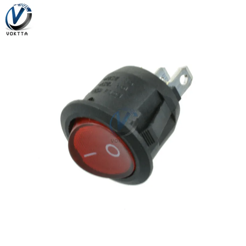 Mini On/Off Round Push Button Switch LED Light Embedded Rocker Switch Blue Red Green Black Button Switch AC 250V 6A 125V 10A