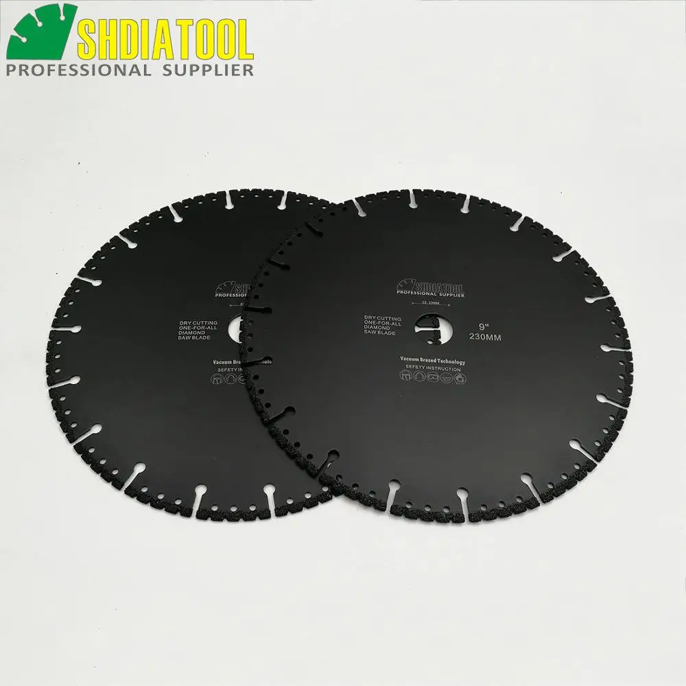 SHDIATOOL 2Pcs 230Mm Vacuum Brazed Diamond Blade Multi Tujuan 9 "Demolition Pisau Pemotong Pipa Besi