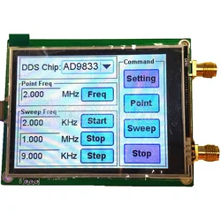 AD9833 full touch screen signal generator DDS signal source point frequency sweep frequency TFT touch