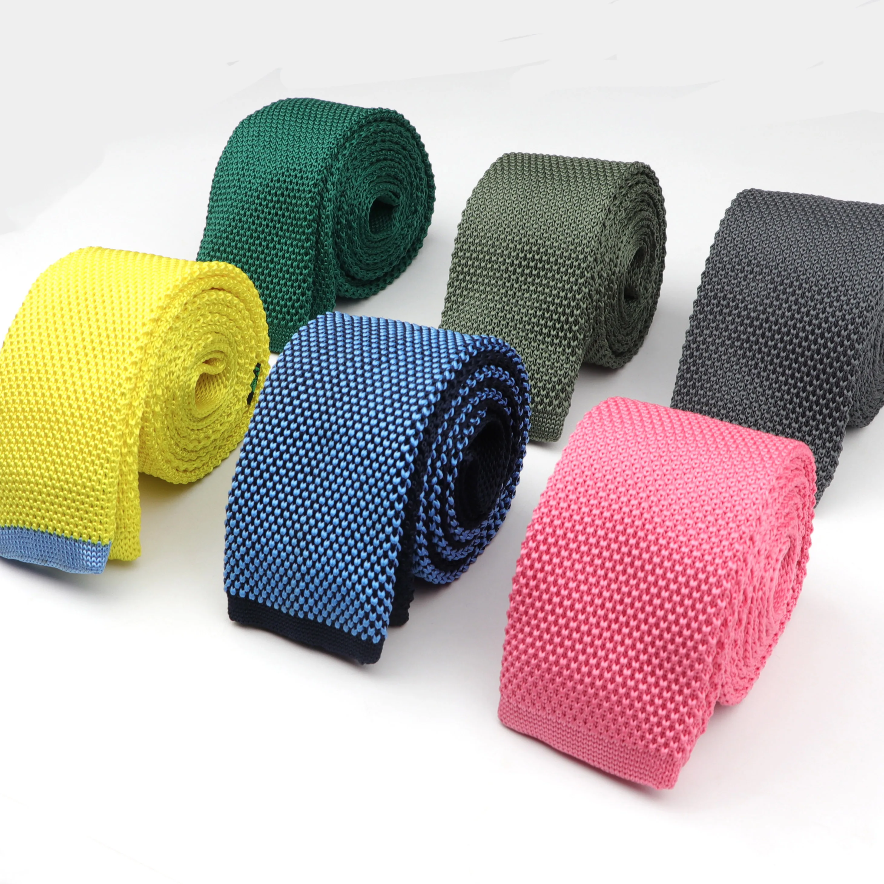 Fashion Men's Colourful Tie Knit Knitted Ties Necktie Solid Color Narrow Slim Skinny Woven Plain Cravate Narrow Neckties