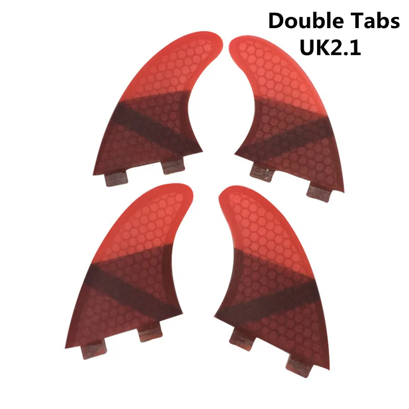 

UPSURF Fcs Double Tab Fins K2.1 4pcs Honeycomb Design Surfboard Fins Set of 4 Fin For Surf Board Detachable