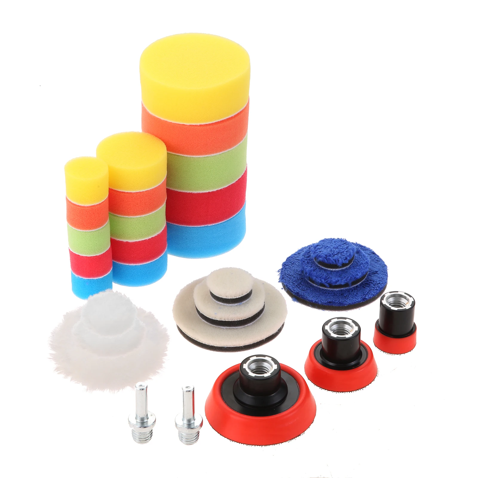 

DRELD 29 Pcs Sponge Wool Polishing Buffing Pad Car Polishing Pad Kit for Auto Drill Polishing Set with M14 Drill Adapters Waxing