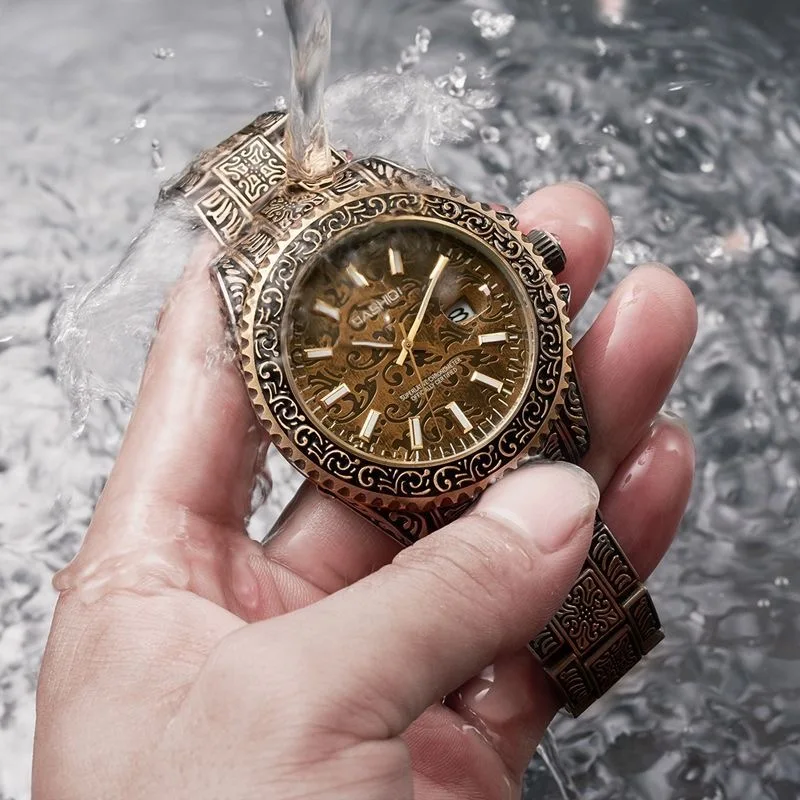 *New style* Sculpture Watch Men Retro Royal Clock Stainless Steel Engrave Quartz Wrist Watches ремешок для часов free shipping
