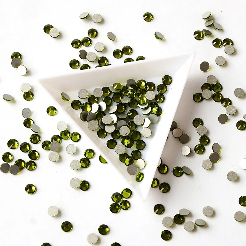 2000NoHF Olivine Color Crystal Rhinestone Mix Size Faltback Stones DIY Nail Art 3D Stones Nail Art Decorations