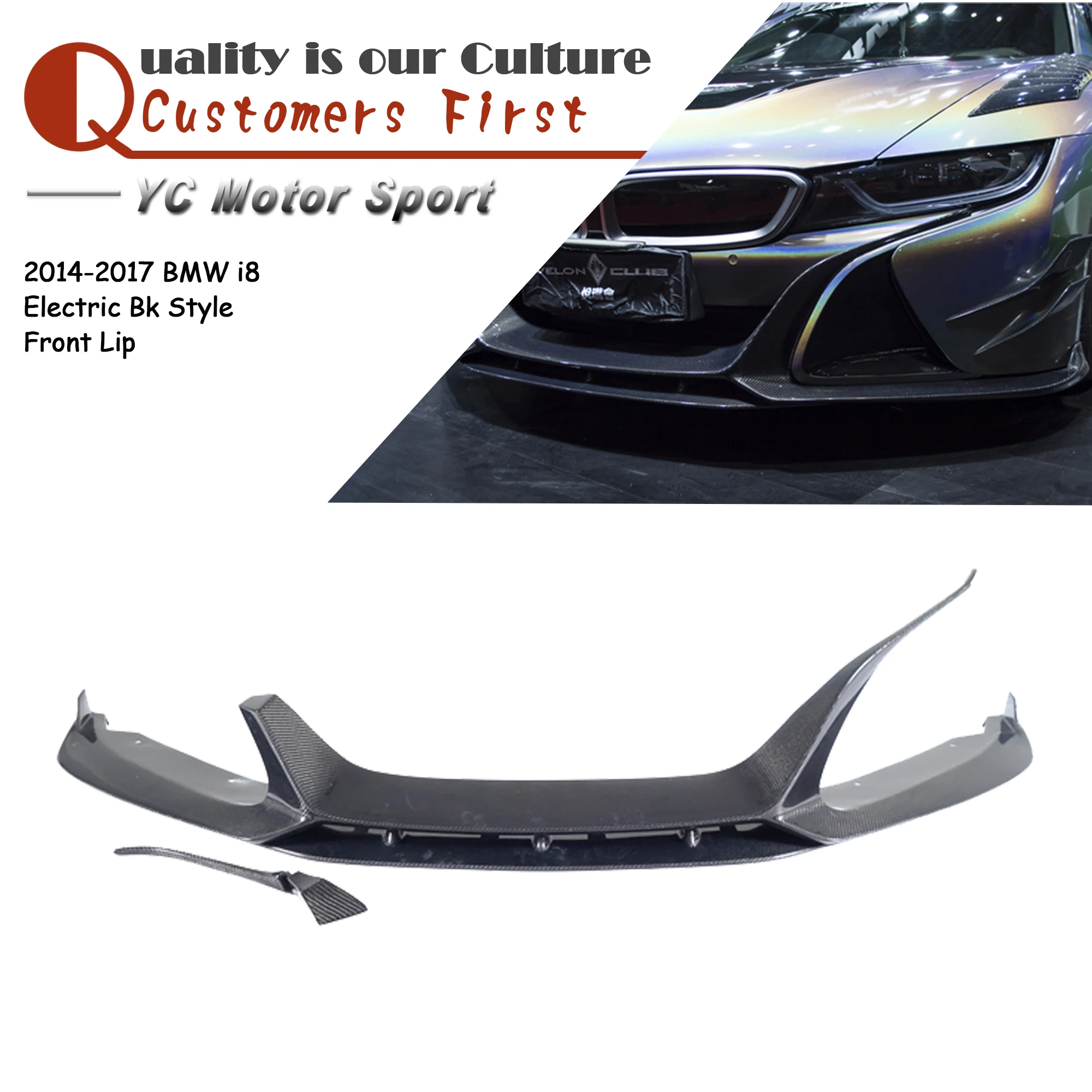 

Car Accessories CF Carbon Fiber Front Lip Fit For 2014-2017 i8 Electric BESK Style Front Lip