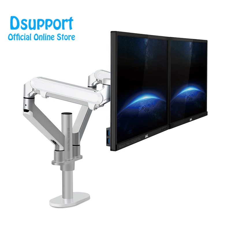 New OL-2Z Desktop 17-32 inch Dual Monitor Mount Arm Full Motion Aluminum Monitor Holder Gas Spring Arm Load 2-9 kgs Each