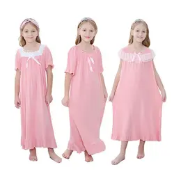 Girls Nightdress  Vestidos Summer  Cotton Lace Pajama Dress  Girls Nightgown  Fashion Princess Sleepwear Clothes