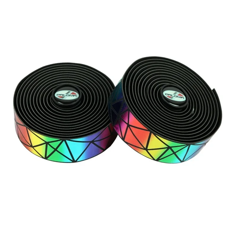 Road Bike Bar Tape Color Tapes Reflective Bicycle Bar Tape Professional Cycling Damping Anti-Vibration Wrap With 2 Bar Plug