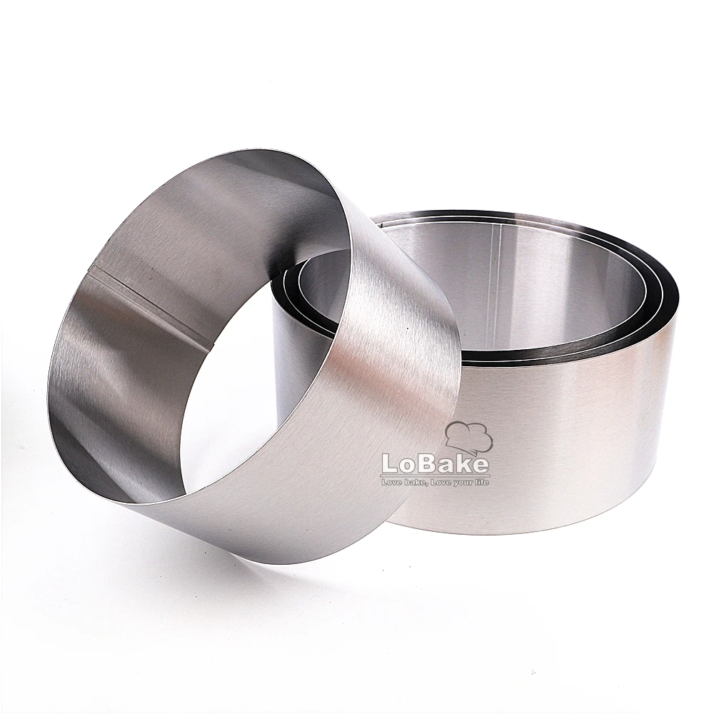 4 sizes/set dia. 18 20 22 24cm 10cm height round stainless steel mousse ring mold birthday cake mould DIY baking frosted surface