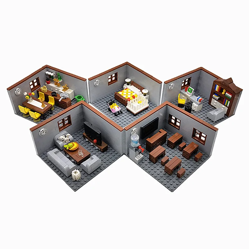 City House Building Blocks Toys for Children Boys Girl DIY Gifts MOC Bricks Bedroom Living Room Furniture Model Juguetes Bloques