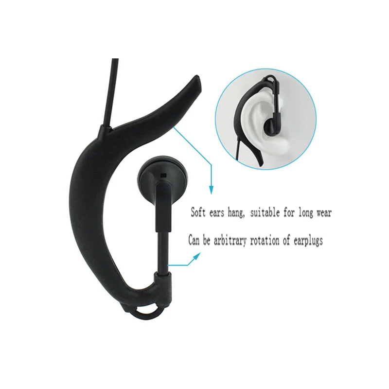 Retevis EEK002 Funkzubehör 5 Stück Lautstärkeregelbare Kopfhörer PTT Headset CB für Baofeng UV-5R 888S Retevis RT22 H777 RT3S – Detail 6
