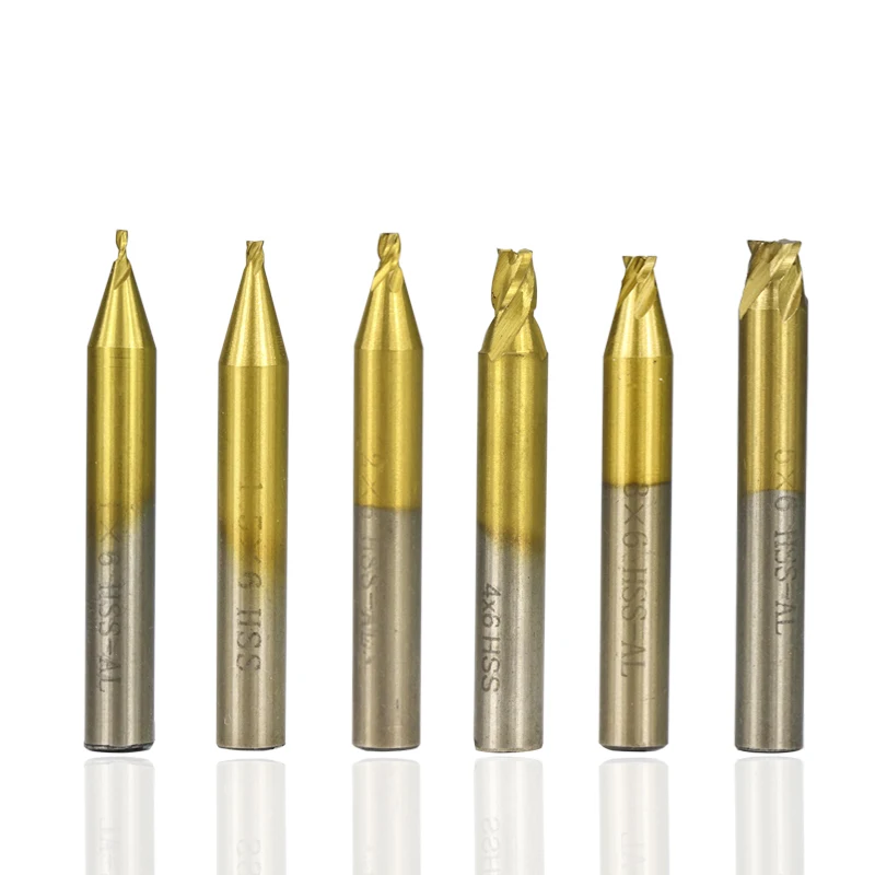 CMCP 6mm Shank Key Cutting Machine Titanium Coated End Milling Cutter 2.0/3.0/5.0mm Vertical Key Machine