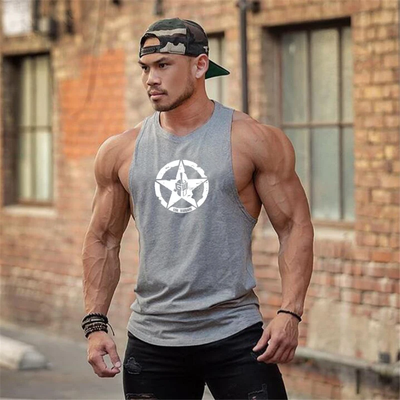 

Gym Warriors Cotton Gym Tank Tops Men Sleeveless Tanktops For Boy Bodybuilding Clothing Undershirt Fitness Stringer workout Vest