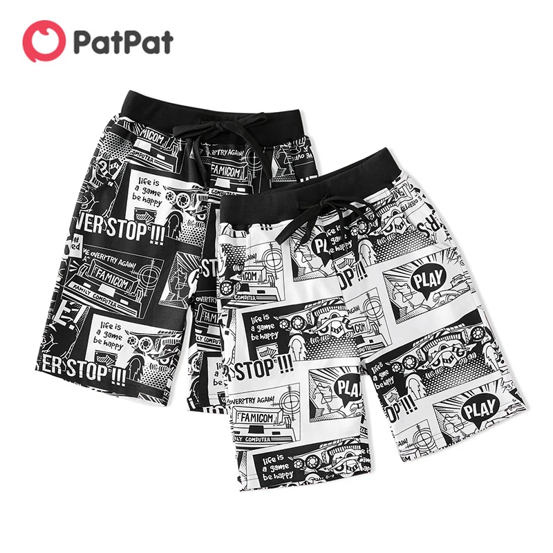 

PatPat Fashionable Letter Allover Beach Shorts