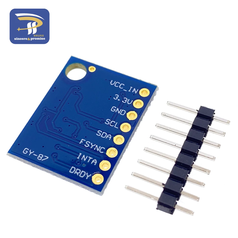 GY-87 10DOF Module MPU6050 HMC5883L BMP180 GY87 Sensor Module 3V-5V GY87 For Arduino Power High Accurancy