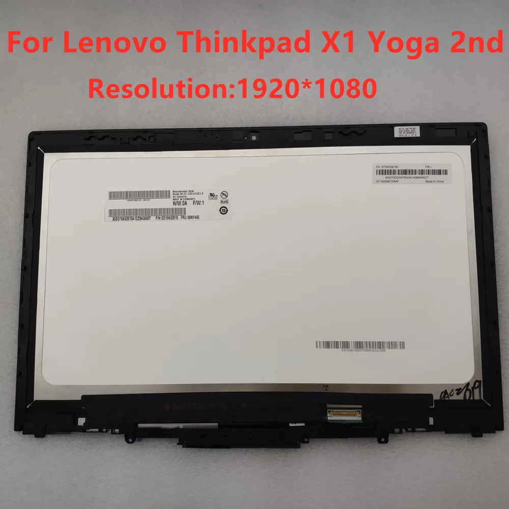 

14.0 FHD LED B140han03.6 01AX893 Touch Screen Display With Bezel Assembly For Lenovo Thinkpad X1 Yoga 2nd Gen 2017 Year