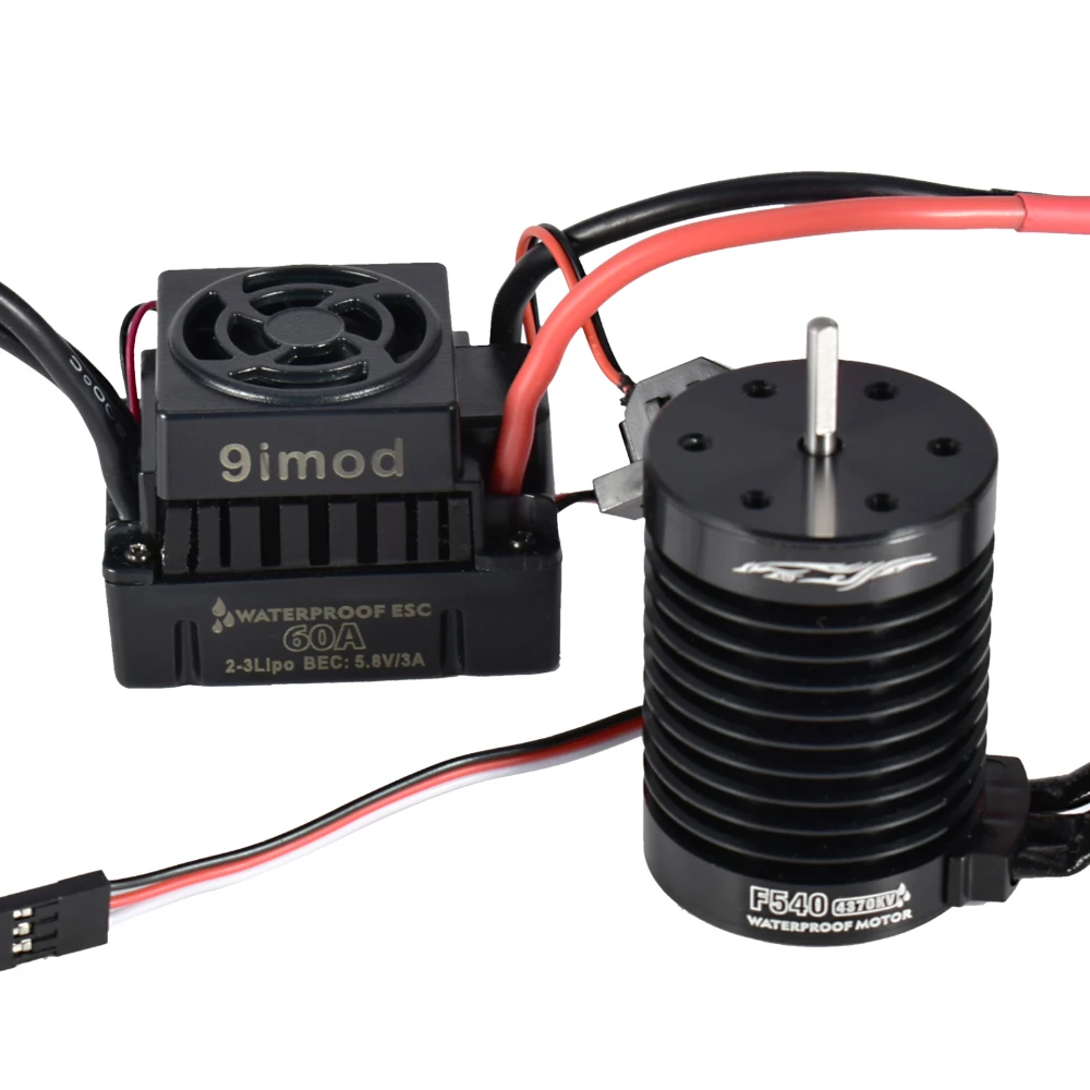 Nuovo arrivo 9imod F540-V2 4370KV Brushless Sensorless motore impermeabile 3.175mm 60A ESC per auto 1/10 RC