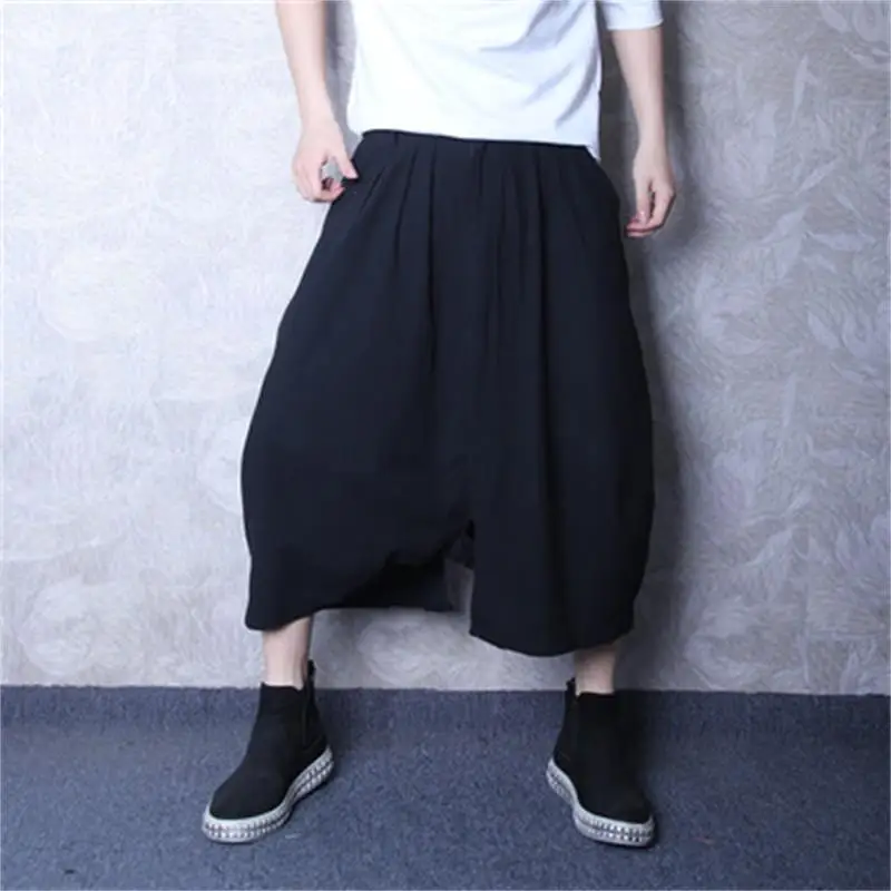 Men Beat Pants Summer New Harem Pants Hair Stylist Hip Hop Casual Super Loose Large Size Seven Pants