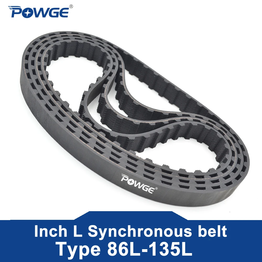 

POWGE Trapezoid L Timing Synchronous belt 86L/98L/100L/109L/113L/120L/124L/127L/130L/135L Width 12.7/19.1/25.4/38.1mm Rubber