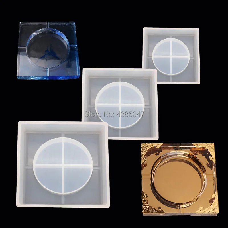 

3 различных размера квадратной пепельницы, высушенные цветы из смолы, декоративные поделки, цветочный горшок, основа формы для эпоксидной смолы для ювелирных изделий