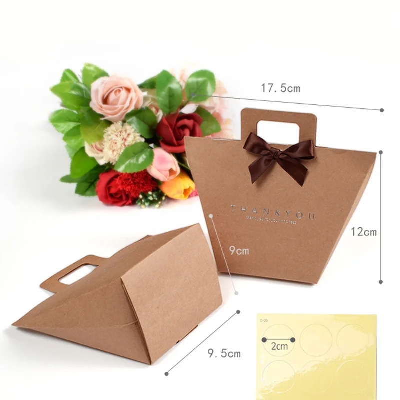 Sac en papier kraft blanc pour décoration de mariage, emballage cadeau Merci, bonbons, dragée, gâteau, sacs en papier pour fête préChristophe, 10 pièces, 20 pièces