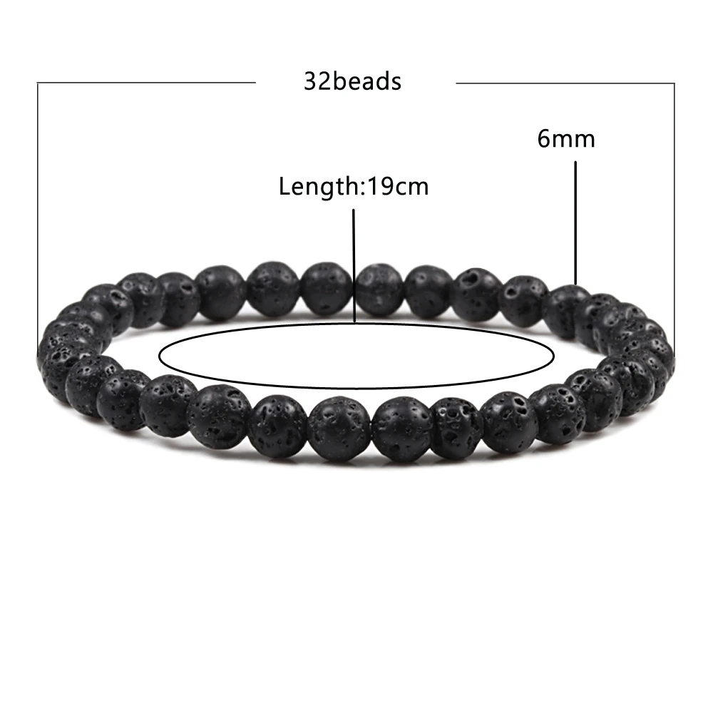 10mm Tiger Eye Natural Stone Beads Bracelet 3 Size Buddha Lava Round Beads Elasticity Rope Bracelets for Men Yoga Handmade Jewel