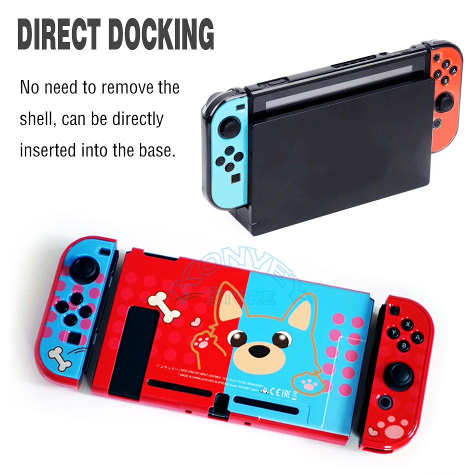 Funda rígida colorida para Nintendo Switch, carcasa con patrón de tema NS, carcasa de piel de color para consola Nintendo Switch, acoplamiento directo