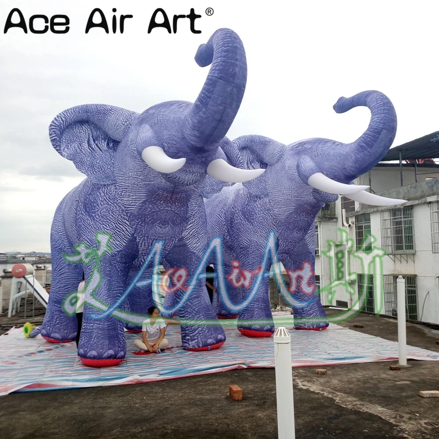 Vivid free standing inflatable elephant large new elephant with nose up animal model for advertising