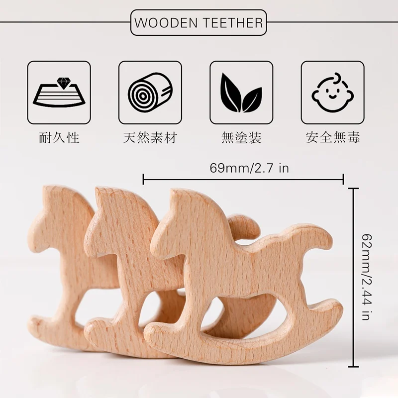 1pc Baby Wooden Teether Food Grade DIY Toys  Wood Necklace Pendant Food Grade Tortoise Koala Whale Turtle Wooden Teething Toys