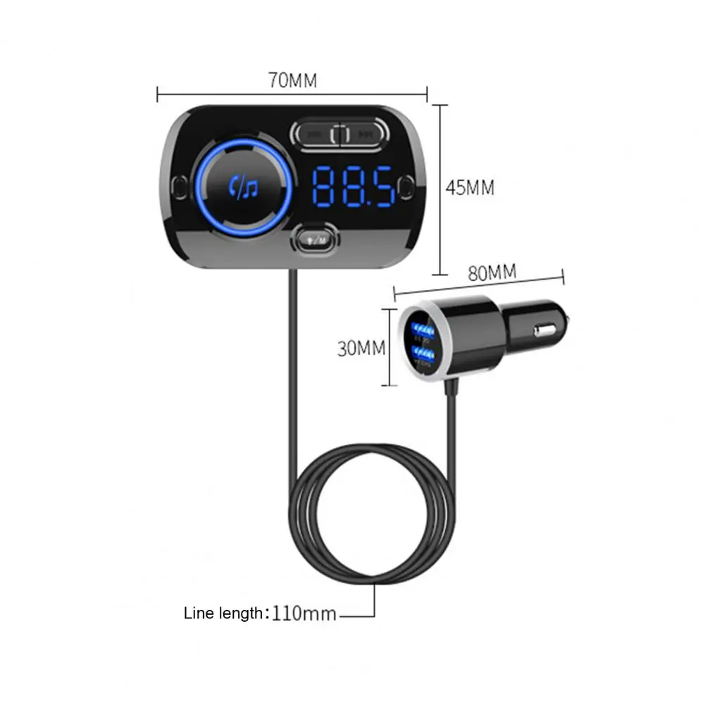 Bc49bq bluetooth compatível mp3 amplamente aplicável suporte cartão tf 3a qc3 0 bluetooth compatível 4 2 carregador modulador fm