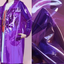 0.3mm TPU Fabric Purple PVC Jelly Film DIY Waterproof Windbreaker Raincoat Crystal Bag Decor Plastic Clothes Designer Fabric