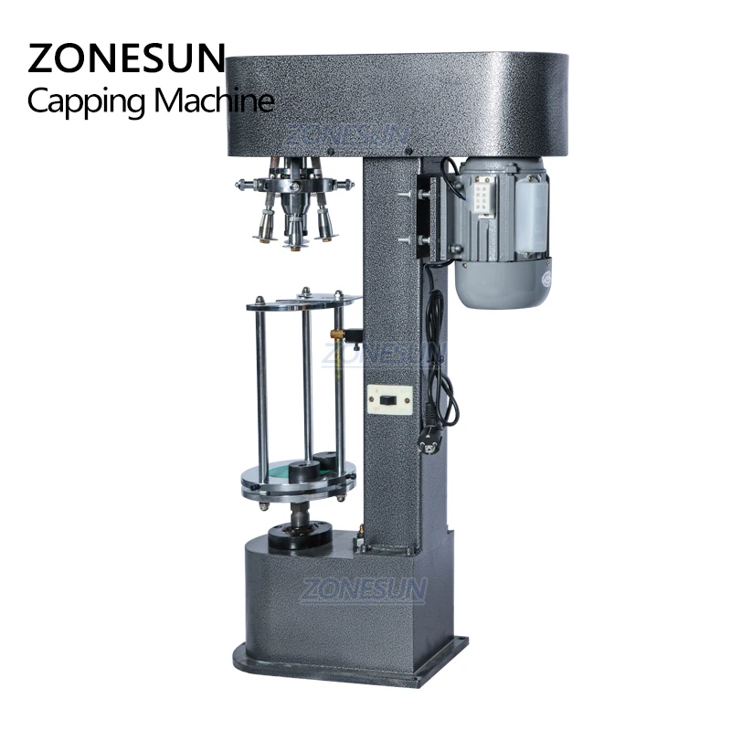 ZONESUN ZS-XG50D Semi Automatic Wine Bottle Metal Lock Aluminum Cap Crimping Capping Machine Supply Aluminium ROPP Cap Sealer