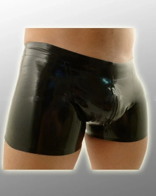 Calzoncillos de látex para hombre, ropa interior Sexy de goma con cremallera frontal, S-XXL personalizables, gran oferta