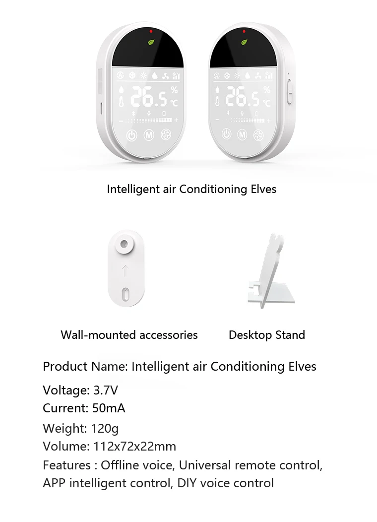 Air Conditioner Controller, Control By Offline Voice/Universal Remote/APP(iOS Android Compatible)/DIY Voice, Quick Easy install