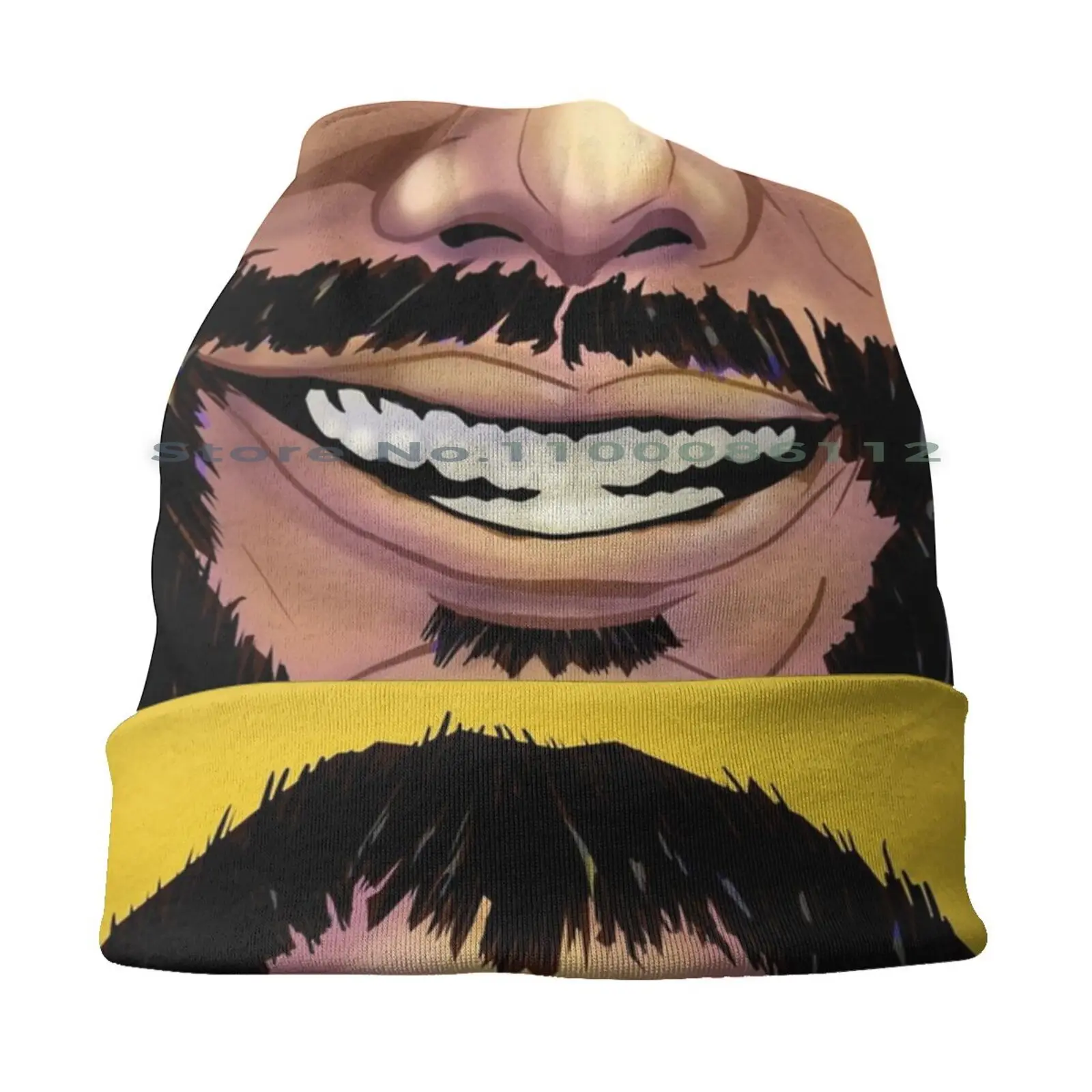 The Holographic Trickster Beanies Knit Hat Apex Legends Mirage Facemask Quarantine Videogames Gamer Beard Smile Bamboozle