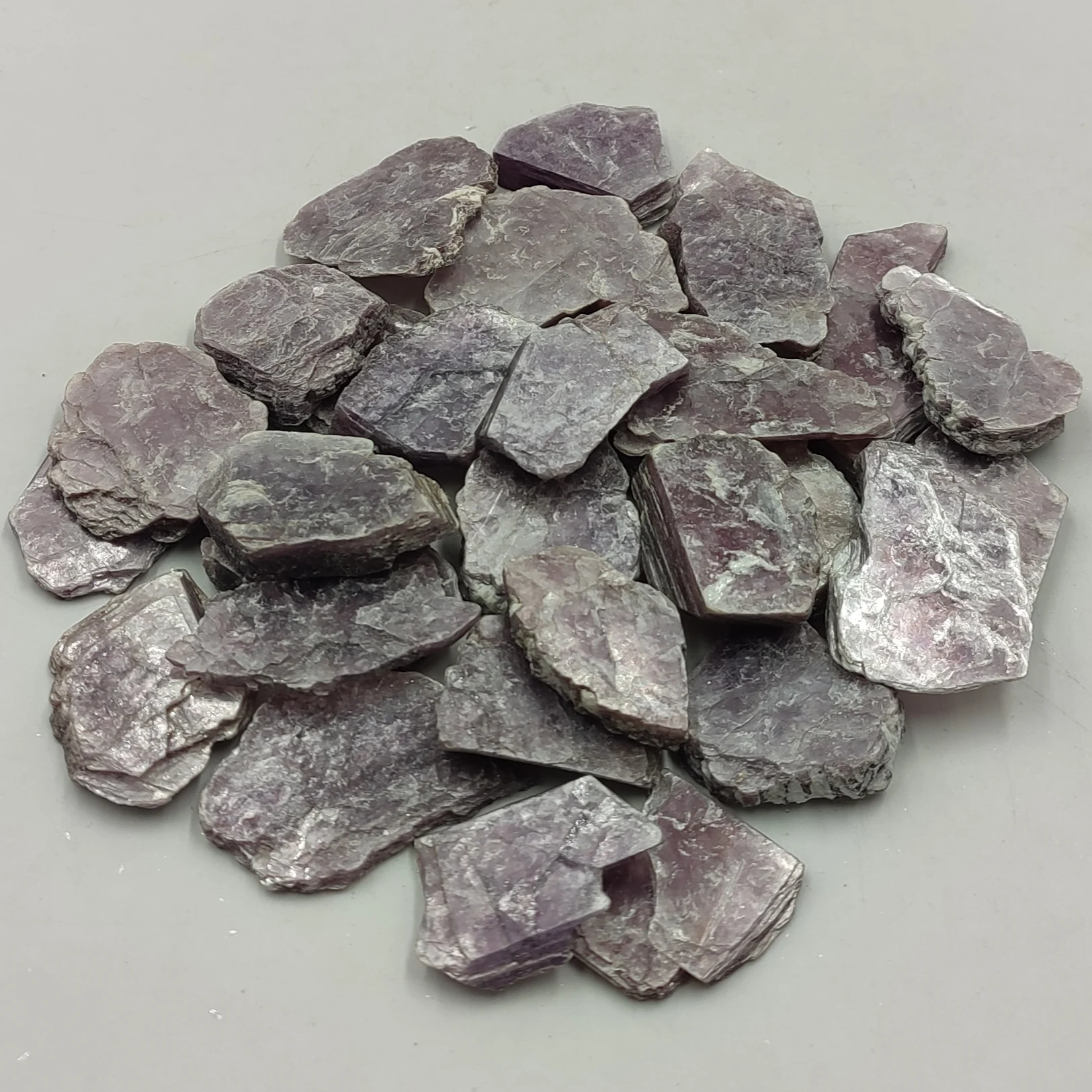 100g Bulk Rough Natural Lepidolite Slice Lithium Mica Quartz Crystal Stone Specimen Reiki Collectible Gemstone Home Room Decor