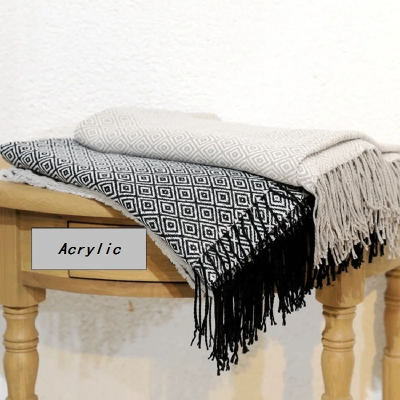 Drop Shipping 130*175cm New Knitted Blanket Bed Sofa Office Leisure Nap Cover Blanket Air Conditioning Scarf