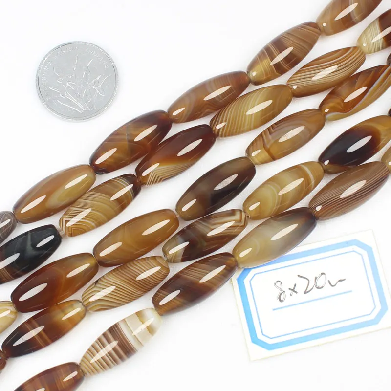 Multi-Size Natural Botswana Onyx Agate Stone Oval beads 15\