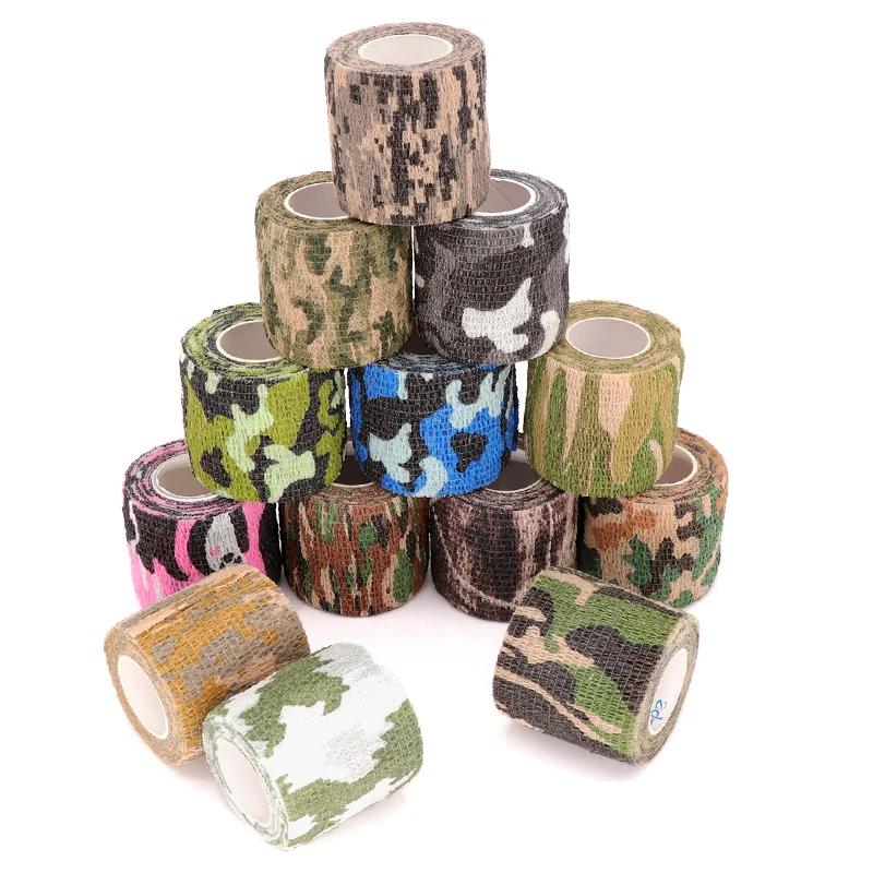 2.5cm Bandage Camouflage Sports Elastic Wrap Tape Gun Hunt Disguise Elastoplast Knee Finger Ankle Wrist Self Adhesive