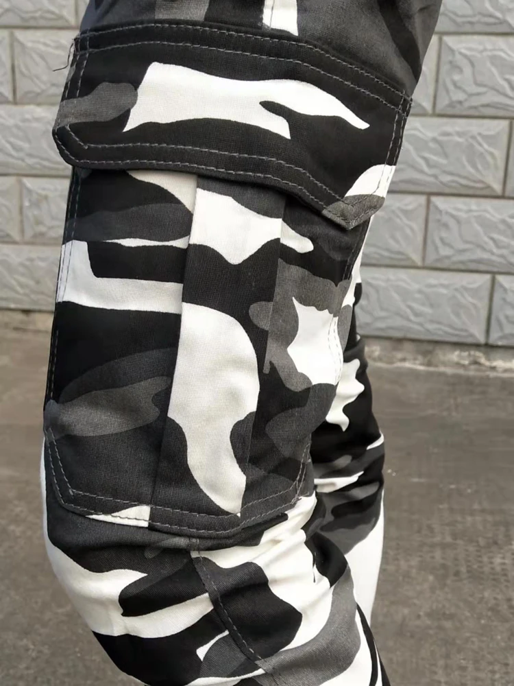 Fashion Men Jeans Slim Fit Camouflage Pants Business Casual Pants Streetwear Cargo Army Long Trousers Camo Joggers Sweatpants