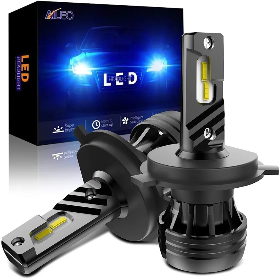 

AILEO Car Headlights Bulb H4 LED HB2 9003 Hi/Lo 6000K White Fog Light Conversie Kit Lichtgevende 60W 12000LM Turbofan Auto Lamp