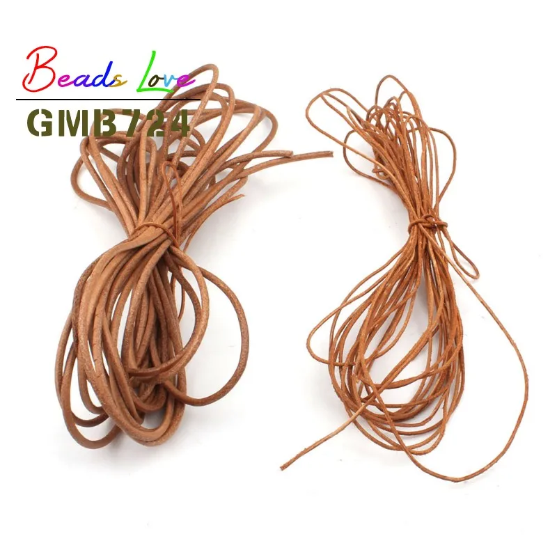 1/1.5/2/3mm 5M Real Genuine Leather Cords Round Rope String For Handmade DIY Bracelet Necklace Jewelry Making Craft Accessories