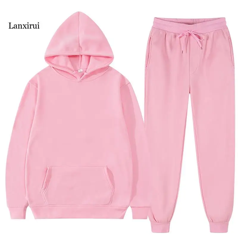 

Winter Hoodie Sets Men Fashion Fleece Red Hoodies Black Brand Pants Casual Jogger Suit Tracksuit Sweatshirt Woman Pullover