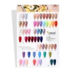 Color Chart for Venalisa VIP3 7.5ml Gel Nail Polish Glitter Colors Nail Manicure Glitter Gel Nail Varnish Soak Off Gel Lacquer