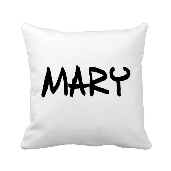 Special Handwriting English Name MARY Throw Pillow Square Cover